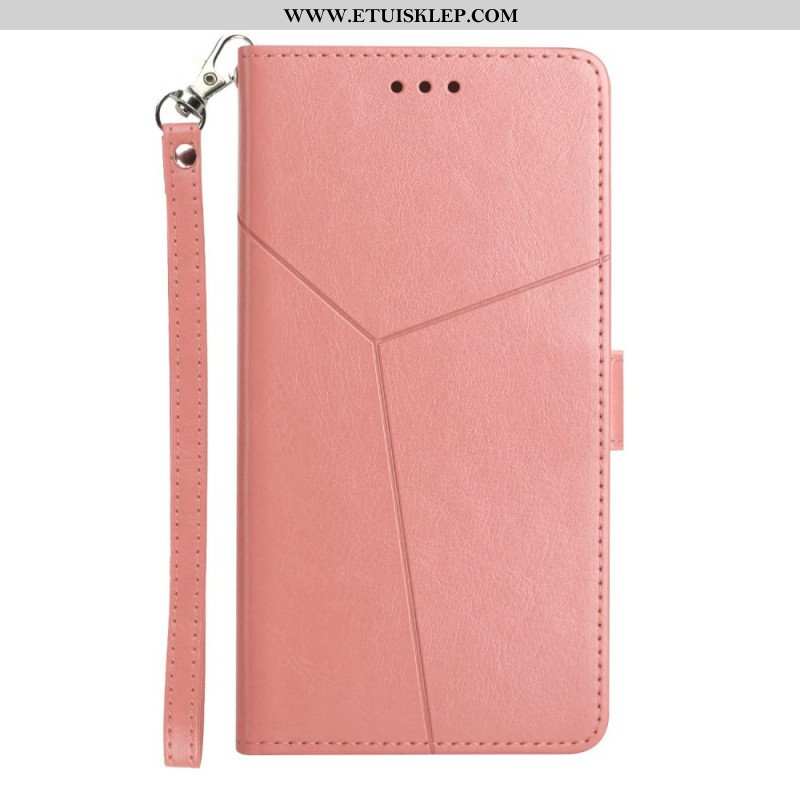 Etui Folio do Oppo A54 5G / A74 5G z Łańcuch Projekt Z Paskami Y